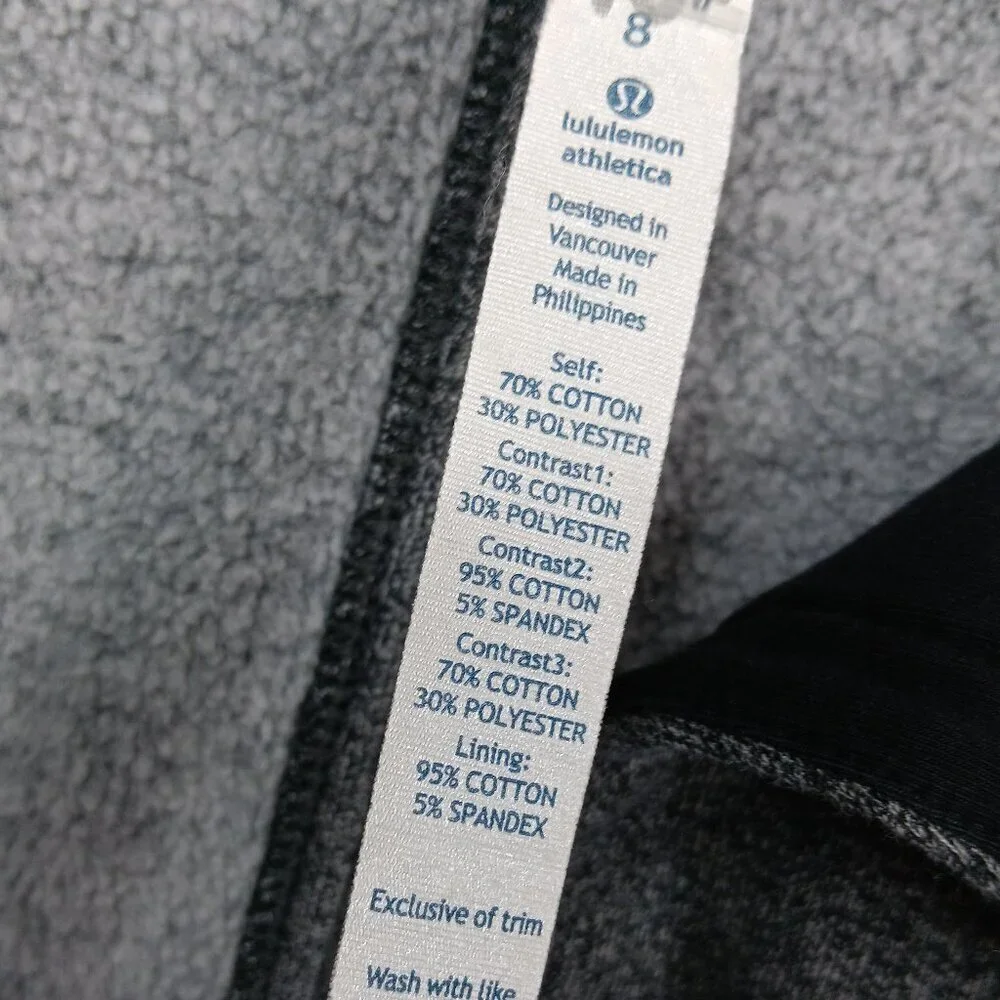 LULULEMON Karmacollected Jacket Heathered Speckled Black Women's 8 Zip Collared